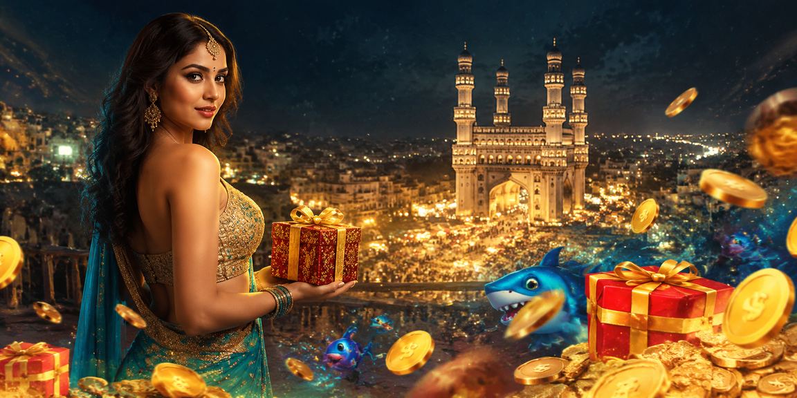 Night market in Hyderabad near Charminar with players enjoying mobile betting