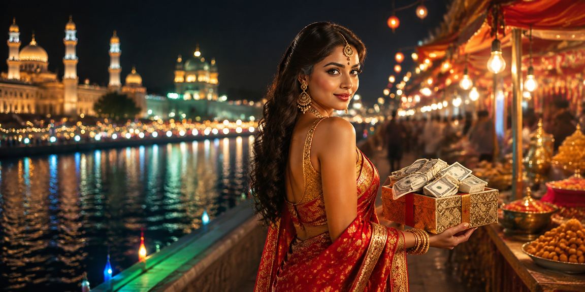 Indian woman enjoying casino-style entertainment responsibly