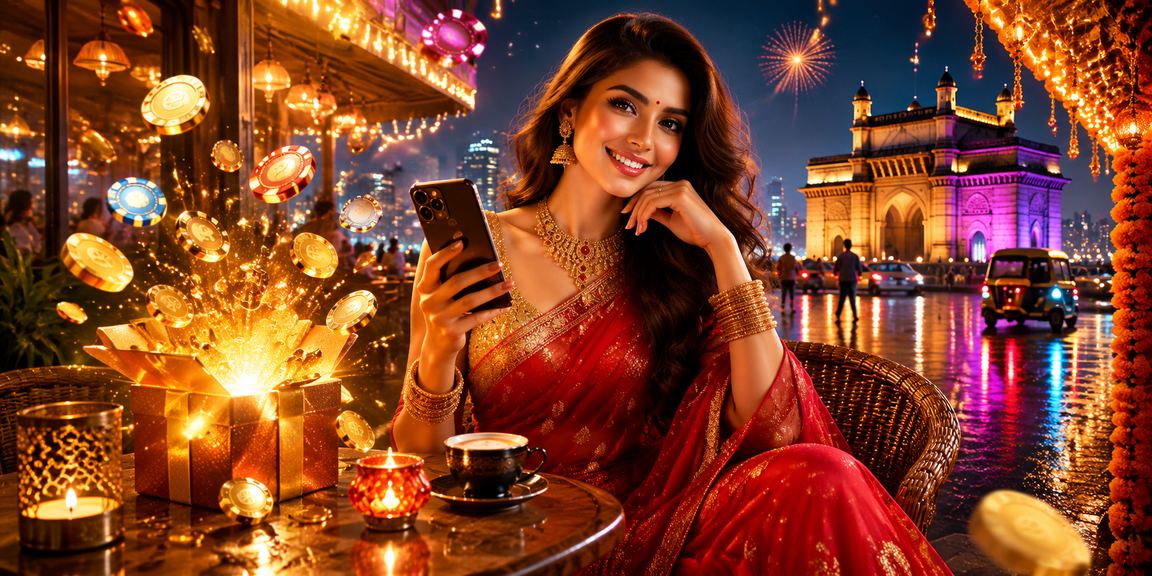 Mumbai mobile user enjoying Rummy game in traditional attire